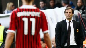 Ibrahimovic e Allegri - fonte Lapresse - mondosportivo.it